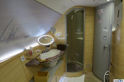 The Emirates A380 first class shower suite