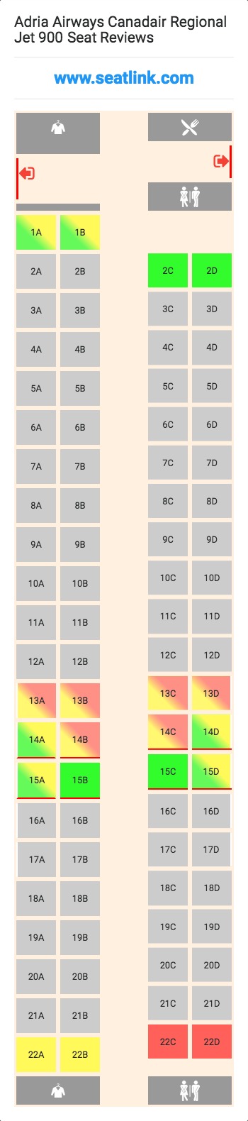 Canadair Regional Jet 900 Seating Chart