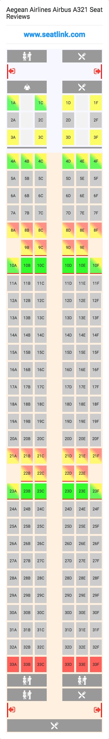 Airbus A321 Jet Seating Chart