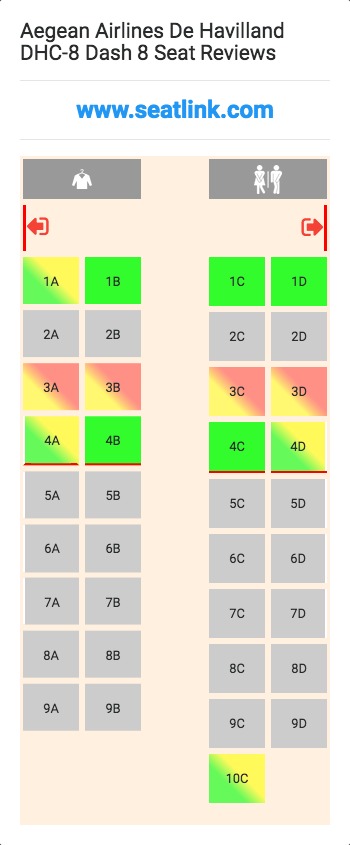 Aegean Airlines De Havilland DHC-8 Dash 8 (DH8) Seat Map