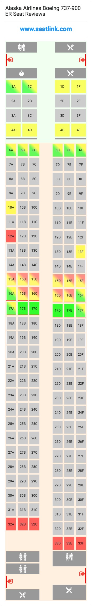 alaska airlines seat map key