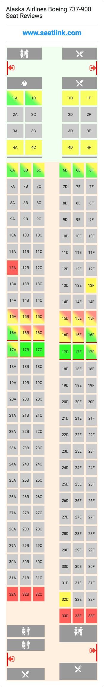 Alaska Airlines Boeing 737 900 Seating