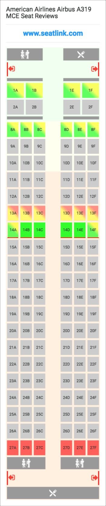 American Airlines A319 Seating Chart