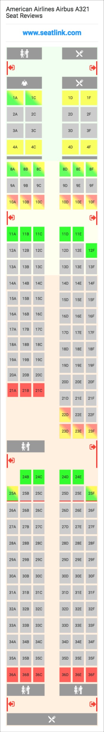 Airbus A321 Jet Seating Chart