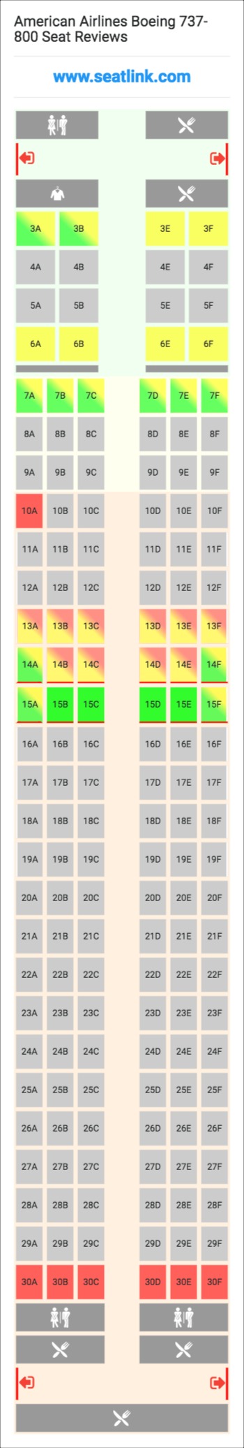 Seating Chart Boeing 737 800 American Airlines