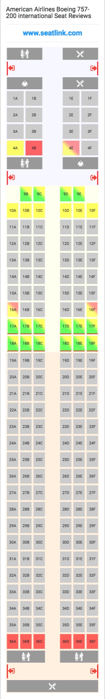 Boeing 757 200 Jet Seating Chart