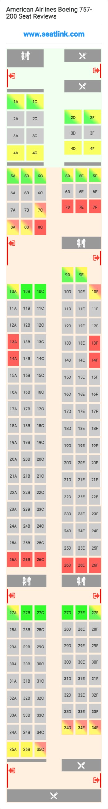 Boeing 757 Passenger Seating Chart