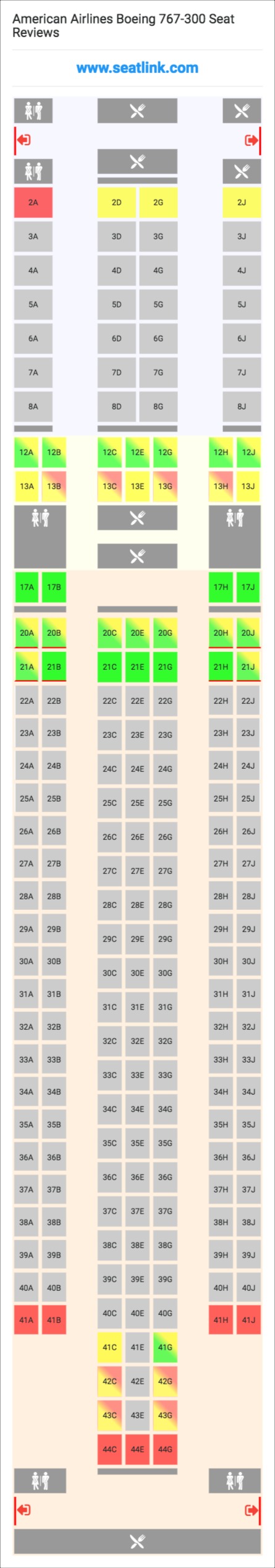 American Airlines Boeing 767 300 Seating Chart Updated