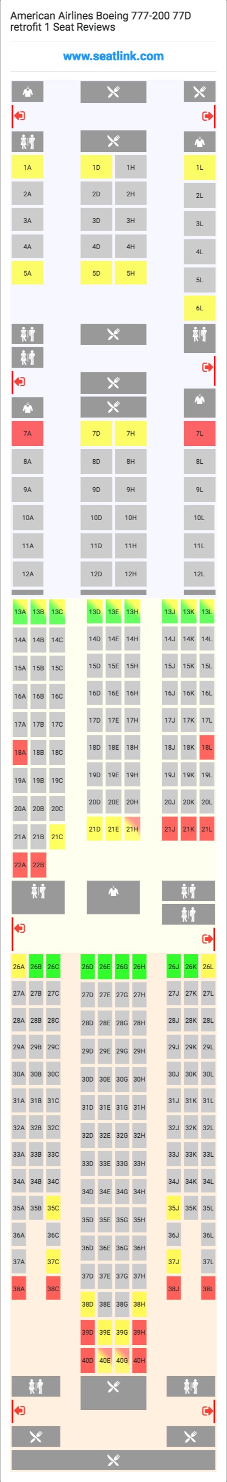 American Airlines Flight 102 Seating Chart