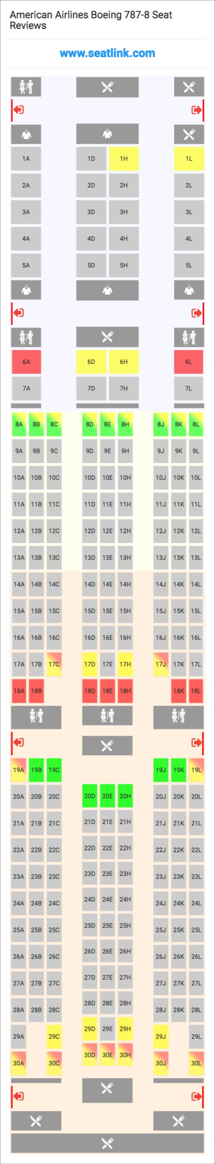 American Airlines Boeing 787 Seating Chart