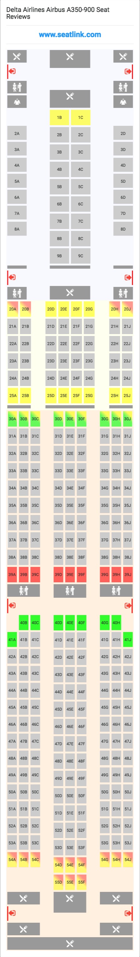 Delta Airlines Flight Seating Chart