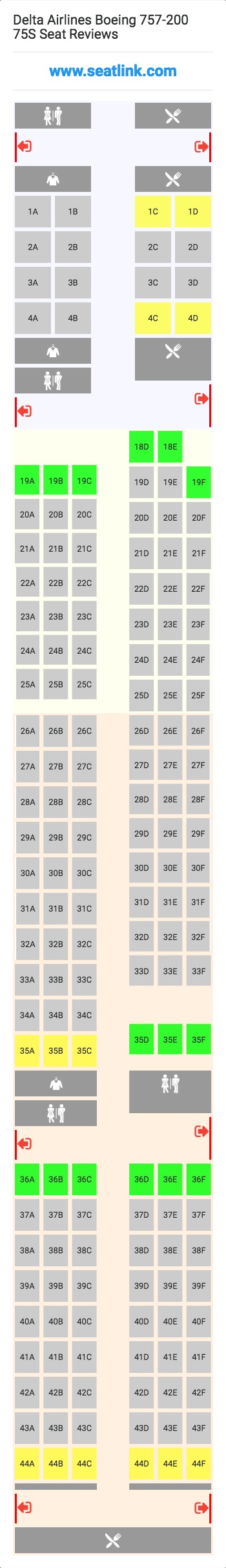 Delta Airlines Flight Seating Chart