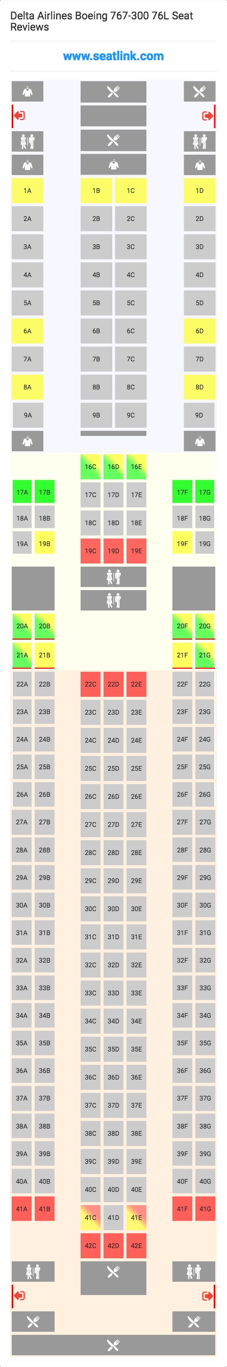 767 300 Delta Seating Chart