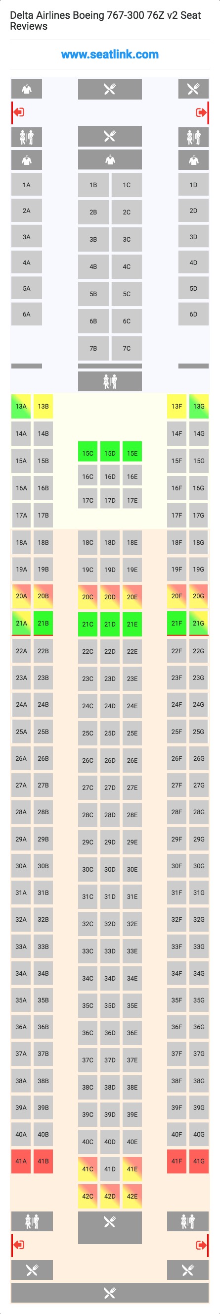 Delta Airlines 767 Seating Chart