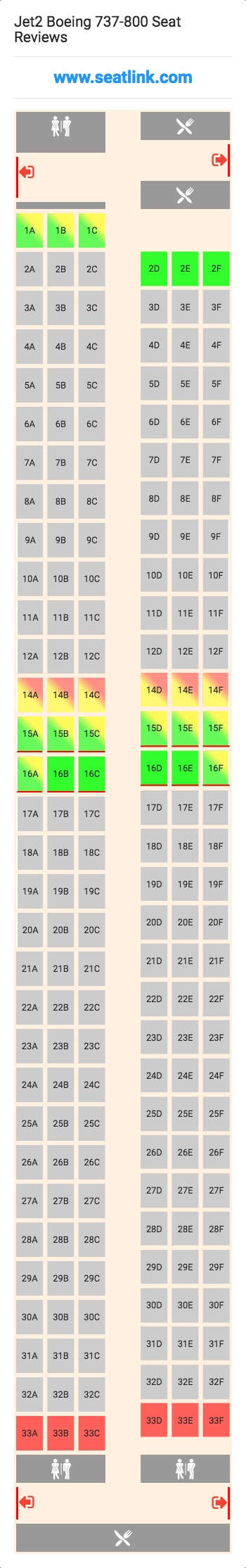 Boeing 738 Seating Chart