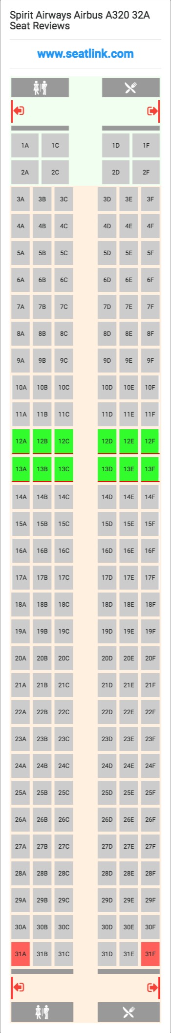 Plane Seating Chart Spirit