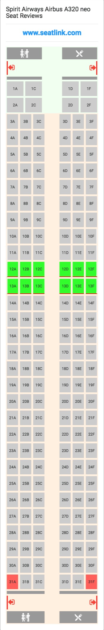 Spirit Airways Airbus A320 Neo Seating Chart Updated October 2025 Spirit Airways Airbus A320 Neo Seating Chart Updated October 2025