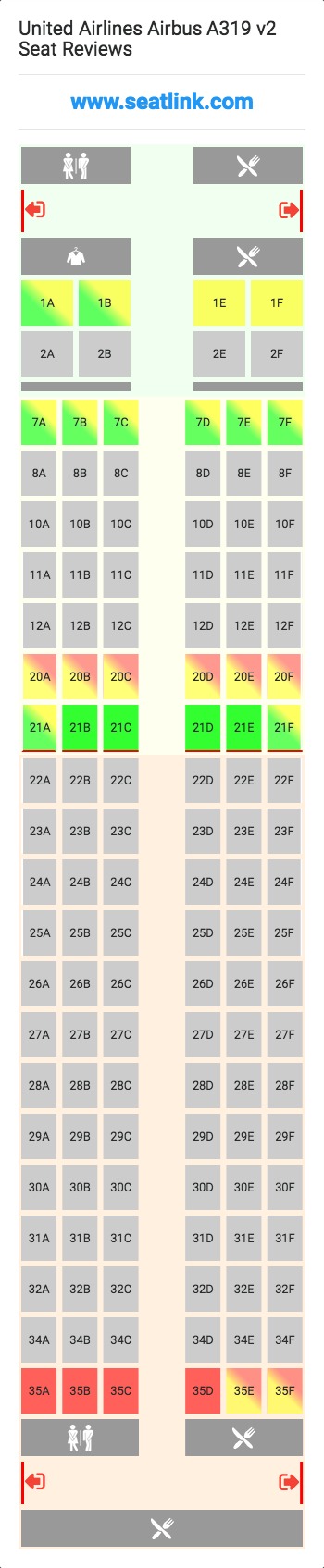 Airbus A319 Twin Jet Seating Chart