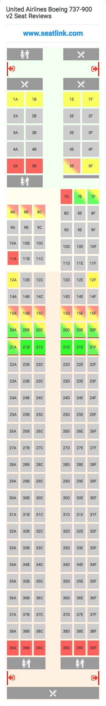 United Airlines Boeing 737 900 V2 Seating Chart Updated January 2024 Seatlink