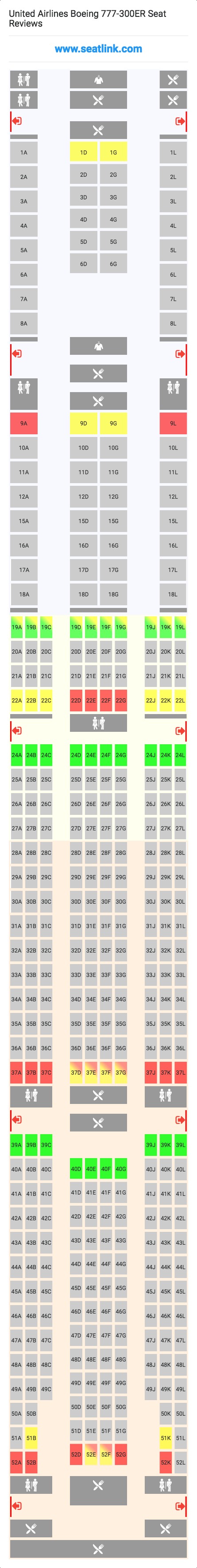 United Airlines Boeing 777 300 Seating Chart