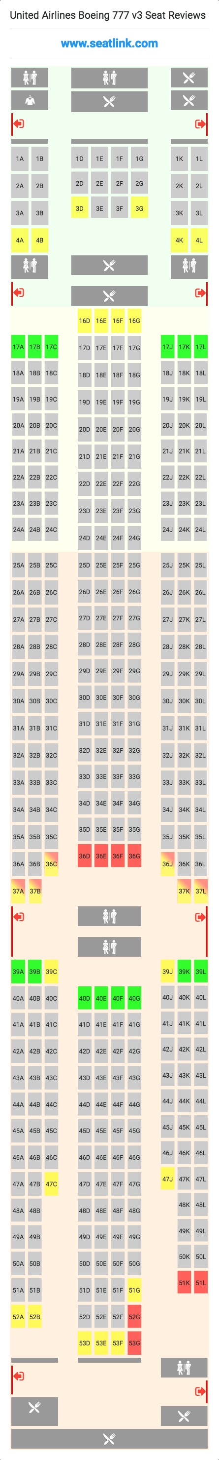 United Airlines Boeing 777 v3 (777) Seat Map