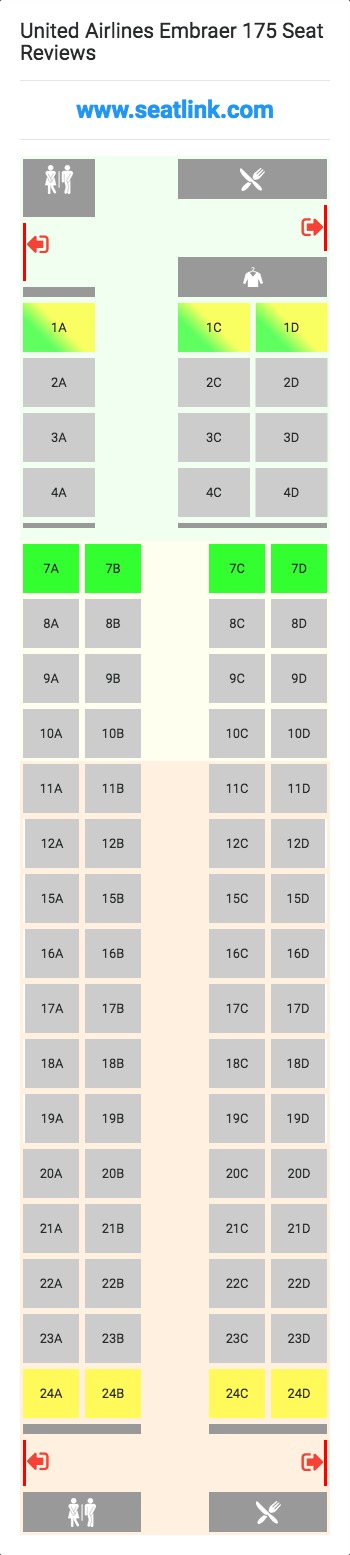 Aircraft E175 Seating Chart